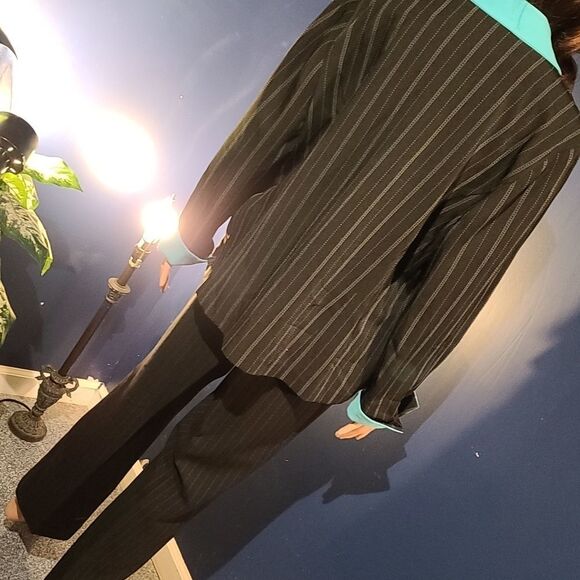 Black pants suit with blue stripes - Picture 9 of 14